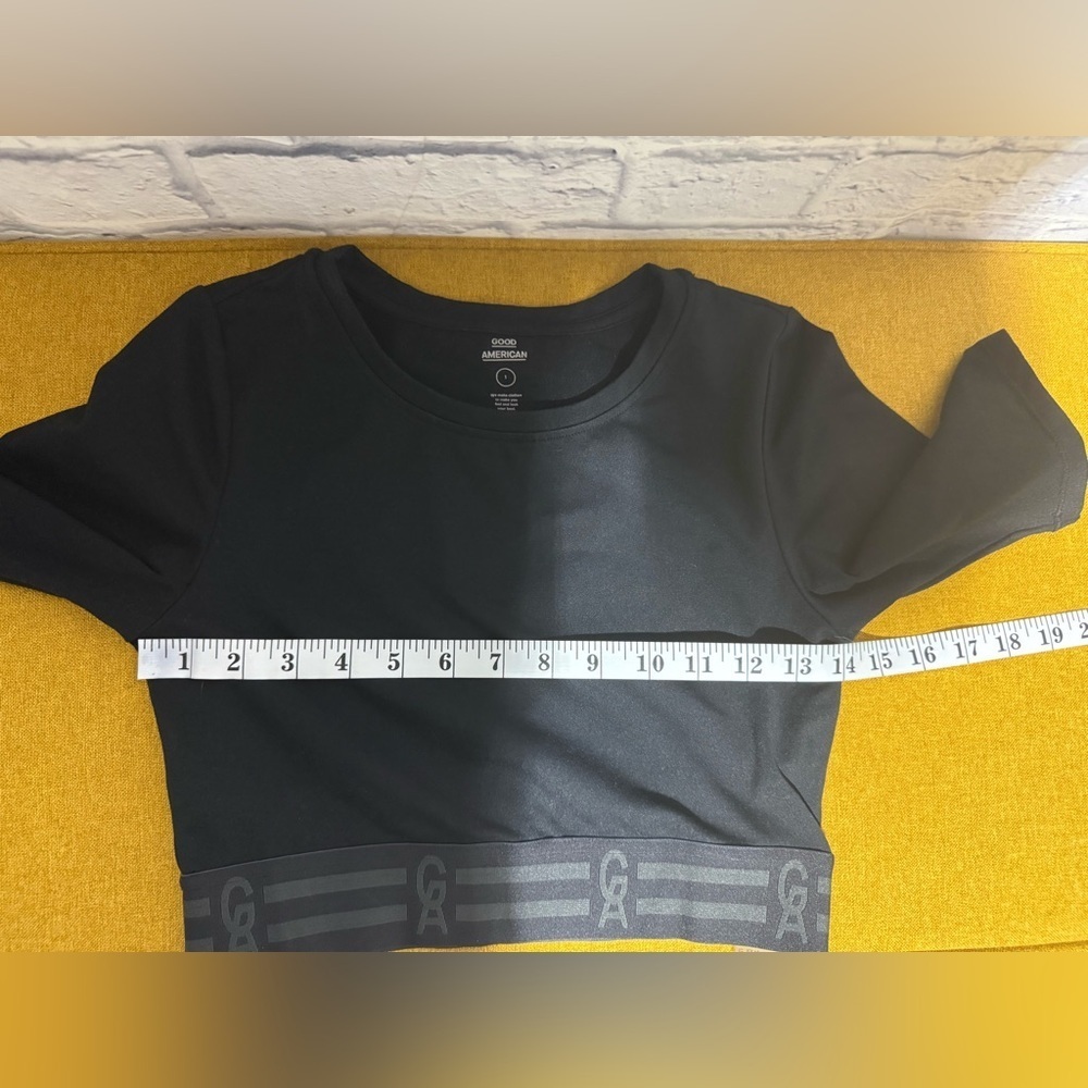 Women’s Good American Icon Black Cropped Top, Size 1 - Picture 7 of 7